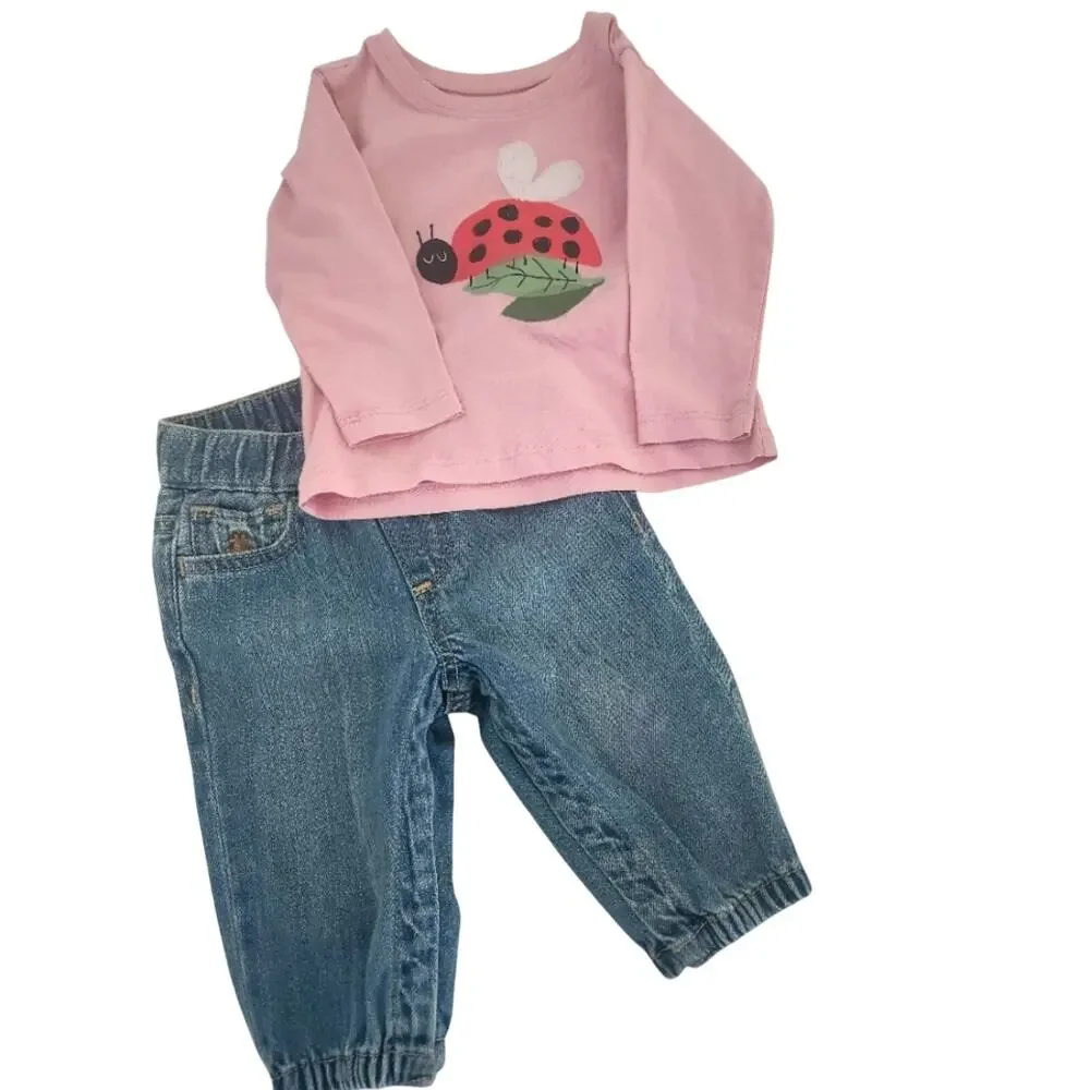 3-6M GAP Jeans Abd Tea Collection Lady Bug Tee